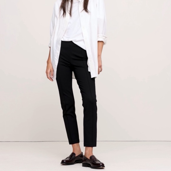 Theory Tennyson Knit Tech Trouser Pants in Black - Picture 1 of 7